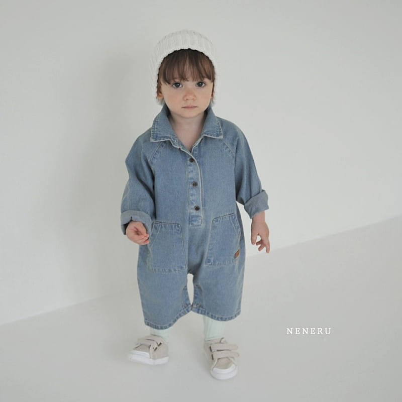 Neneru - Korean Baby Fashion - #babyboutiqueclothing - Alpha Denim Jumpsuit - 4