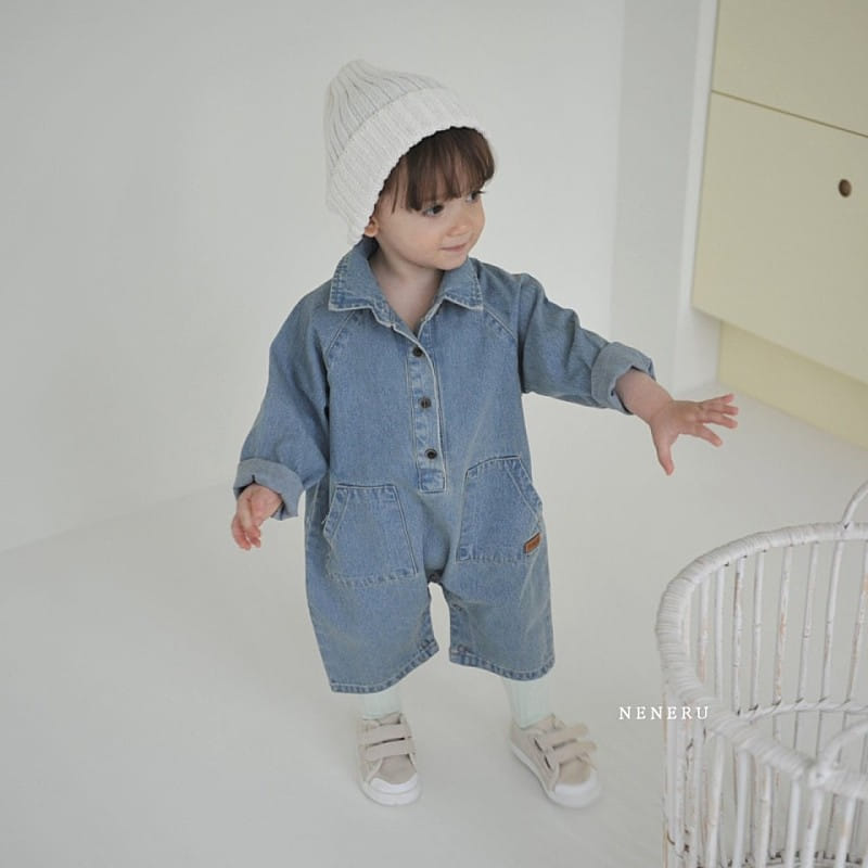 Neneru - Korean Baby Fashion - #babyfashion - Alpha Denim Jumpsuit - 5
