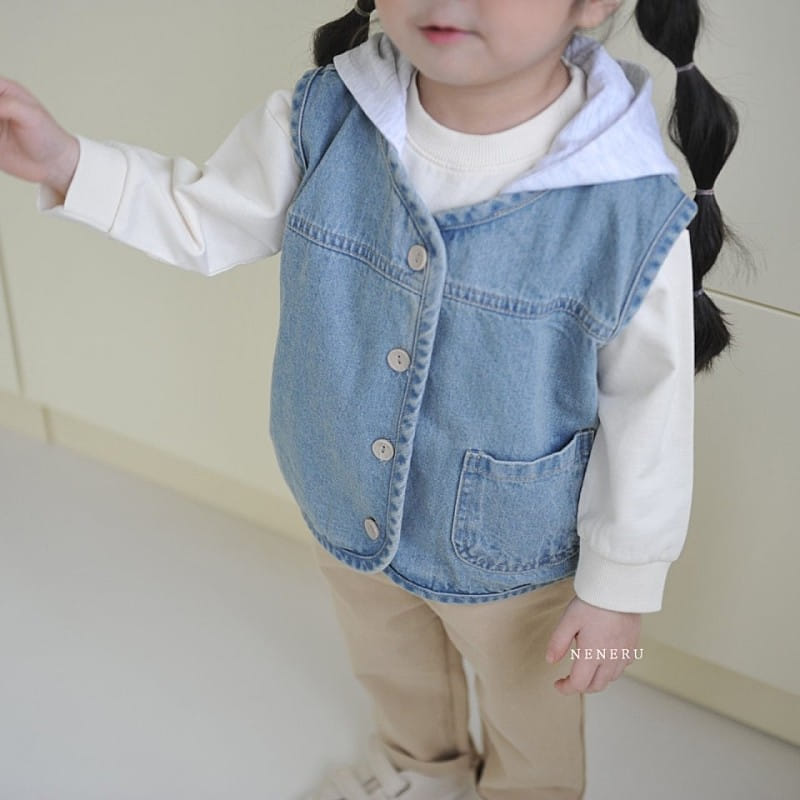 Neneru - Korean Baby Fashion - #babyfashion - Denim Hoddy Vest - 10