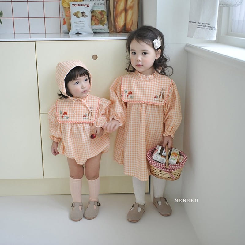 Neneru - Korean Baby Fashion - #babyfever - Rabbit Check Body Suit