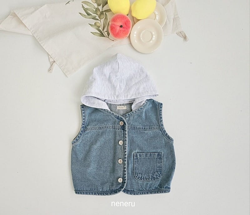 Neneru - Korean Baby Fashion - #babygirlfashion - Denim Hoddy Vest - 12