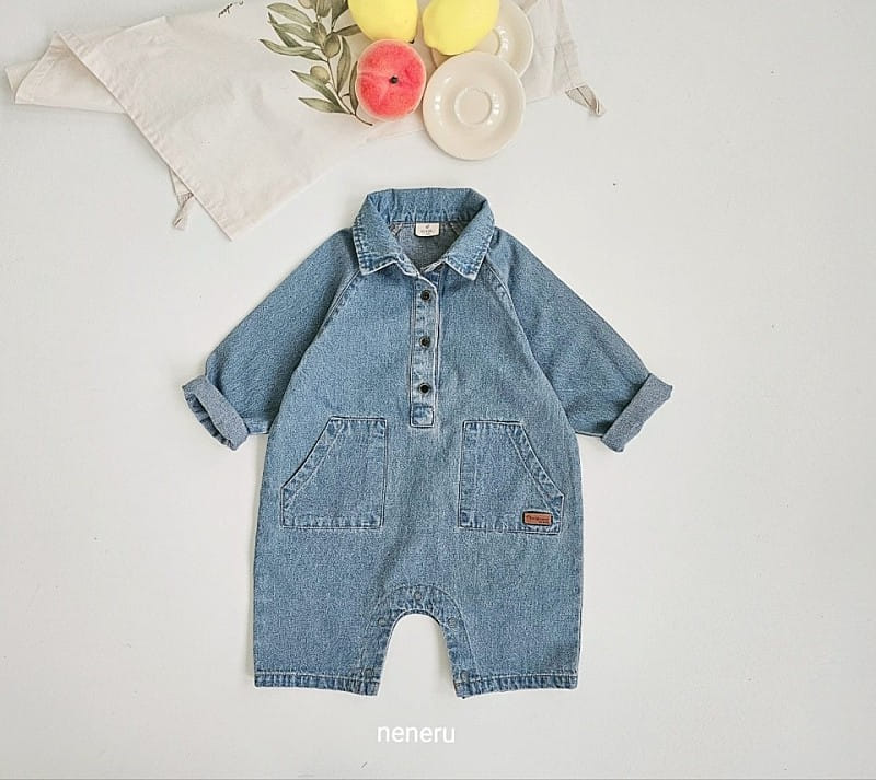 Neneru - Korean Baby Fashion - #babylifestyle - Alpha Denim Jumpsuit - 8