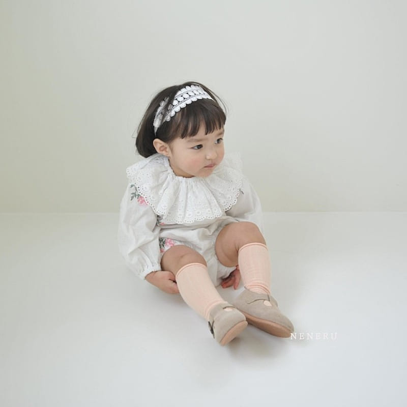 Neneru - Korean Baby Fashion - #babylifestyle - Rose Cross Stitch Top Bottom Set - 5