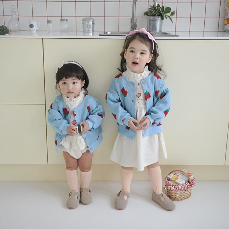 Neneru - Korean Baby Fashion - #babylifestyle - Rose Knit Cardigan