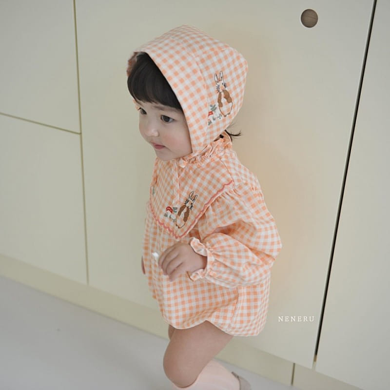 Neneru - Korean Baby Fashion - #babylifestyle - Rabbit Check Body Suit - 4