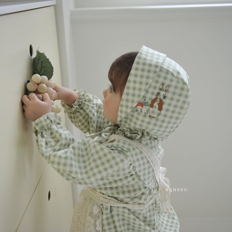 Neneru - Korean Baby Fashion - #babyoninstagram - Rabbit Check Bonnet - 3