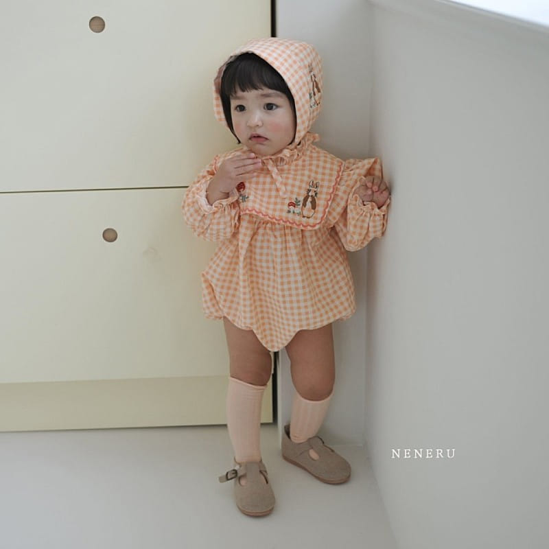 Neneru - Korean Baby Fashion - #babyootd - Rabbit Check Body Suit - 5