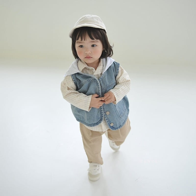 Neneru - Korean Baby Fashion - #babyoutfit - Denim Hoddy Vest
