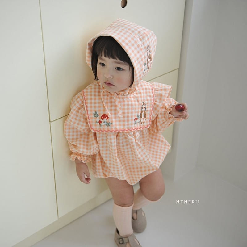 Neneru - Korean Baby Fashion - #babyoutfit - Rabbit Check Body Suit - 7