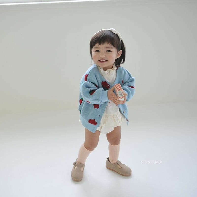 Neneru - Korean Baby Fashion - #babyootd - Rose Knit Cardigan - 4