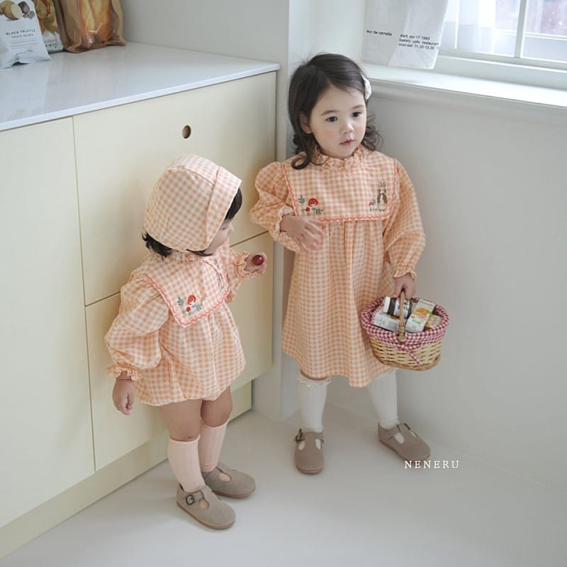 Neneru - Korean Baby Fashion - #onlinebabyboutique - Rabbit Check Body Suit - 9