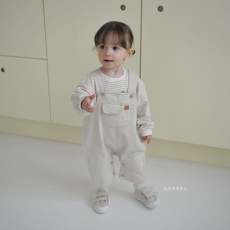Neneru - Korean Baby Fashion - #onlinebabyshop - Bebe Ccomi Denim Dungarees