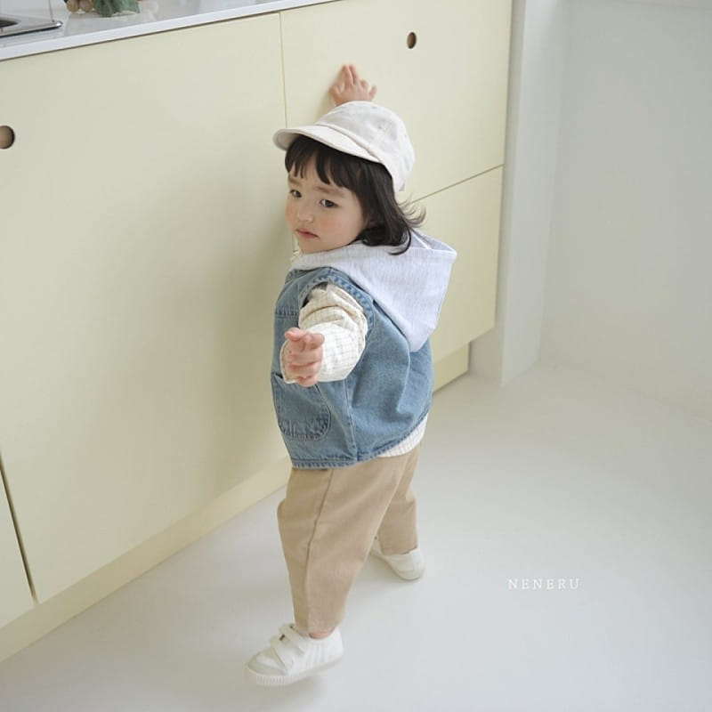 Neneru - Korean Baby Fashion - #onlinebabyshop - Denim Hoddy Vest - 5
