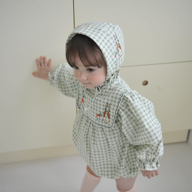 Neneru - Korean Baby Fashion - #onlinebabyshop - Rabbit Check Body Suit - 10