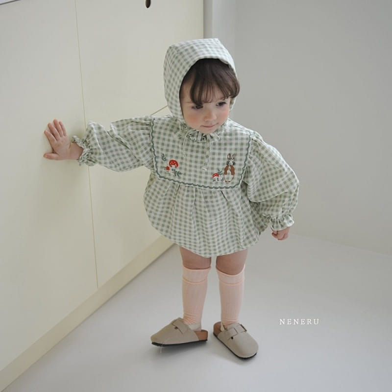 Neneru - Korean Baby Fashion - #smilingbaby - Rabbit Check Body Suit - 11