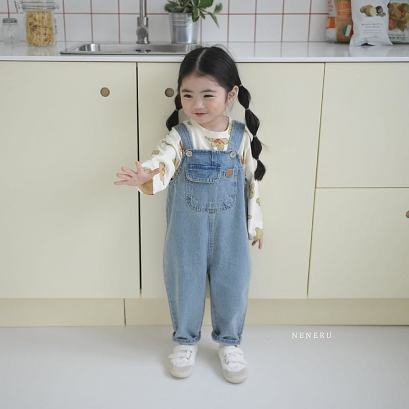 Neneru - Korean Children Fashion - #kidzfashiontrend - Kids Ccomi Denim Dungarees  - 4