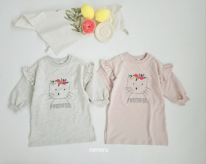 Neneru - Korean Children Fashion - #Kfashion4kids - Flower Cat One-Piece - 12