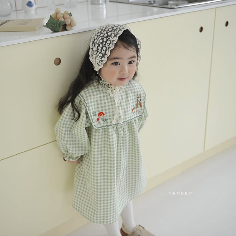Neneru - Korean Children Fashion - #Kfashion4kids - Rabbit Check One-Piece - 9