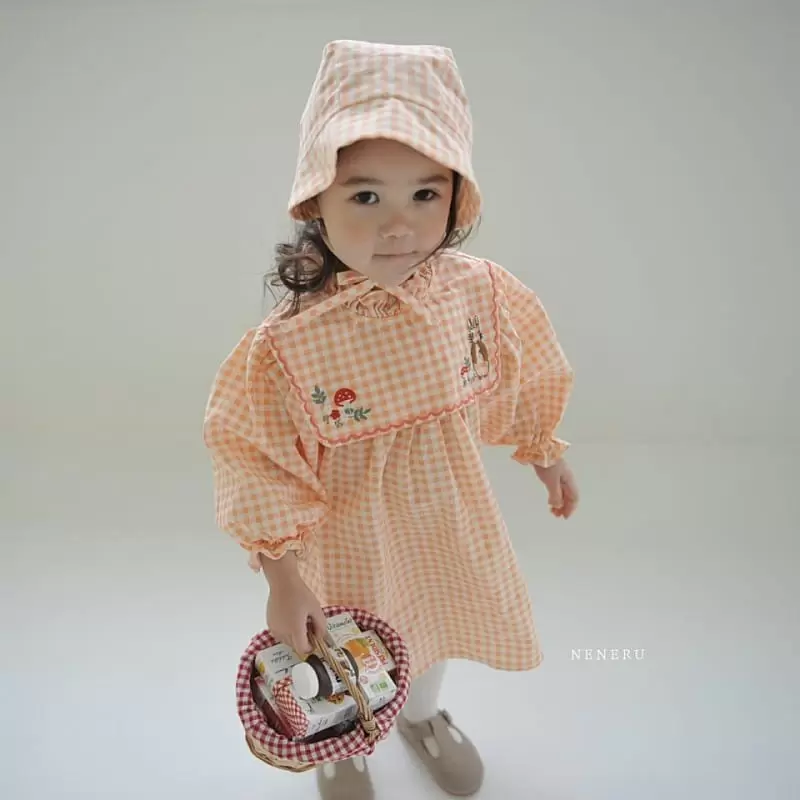 Neneru - Korean Children Fashion - #childrensboutique - Rabbit Check One-Piece - 2