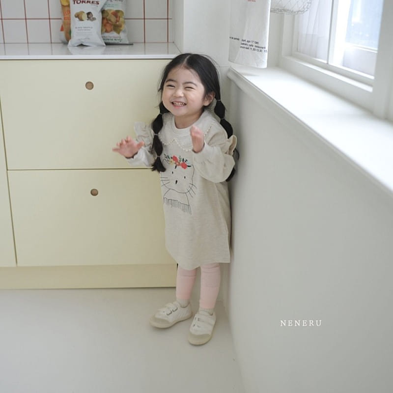 Neneru - Korean Children Fashion - #discoveringself - Flower Cat One-Piece - 7