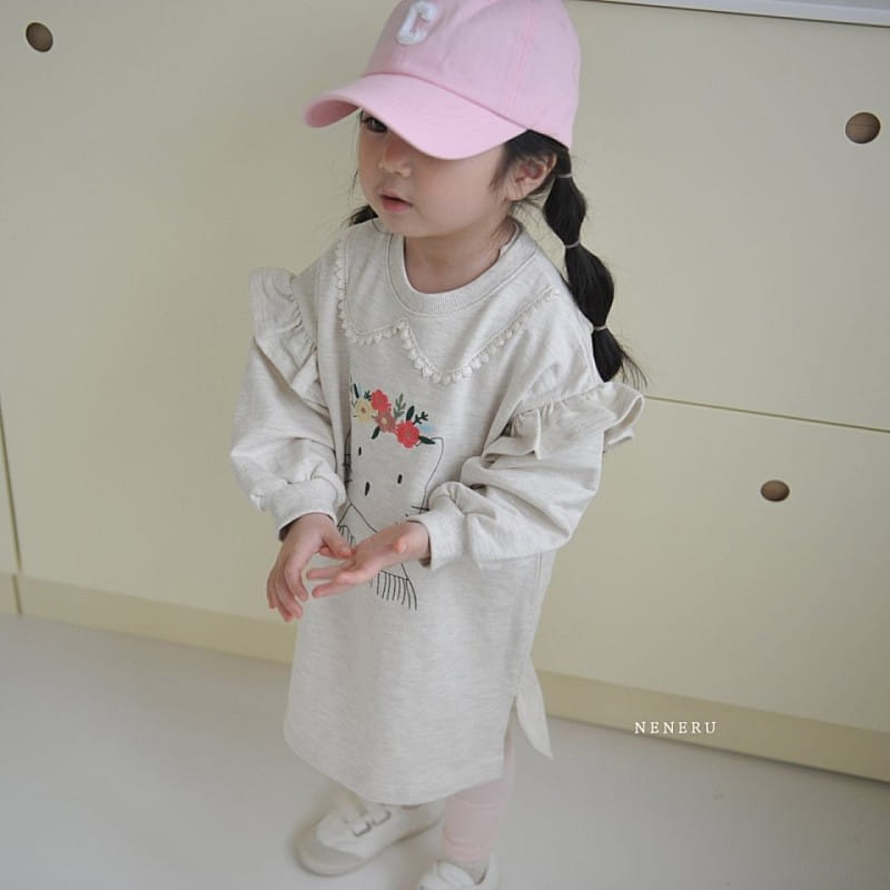 Neneru - Korean Children Fashion - #fashionkids - Flower Cat One-Piece - 8