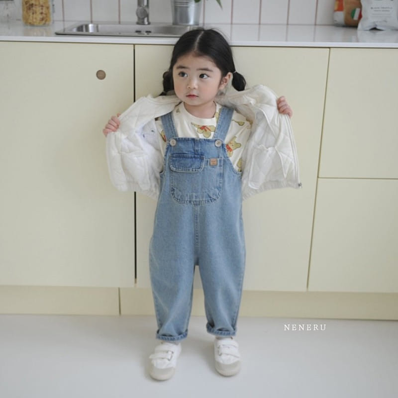 Neneru - Korean Children Fashion - #kidsshorts - Kids Ccomi Denim Dungarees 