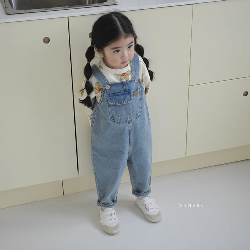 Neneru - Korean Children Fashion - #kidzfashiontrend - Kids Ccomi Denim Dungarees  - 3