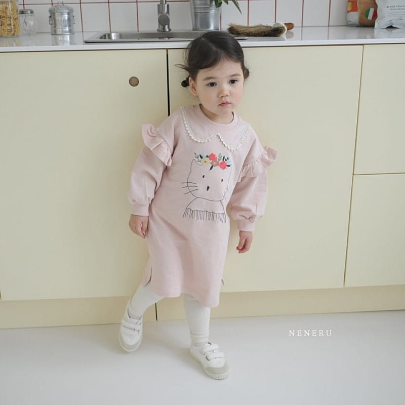 Neneru - Korean Children Fashion - #kidzfashiontrend - Flower Cat One-Piece - 11
