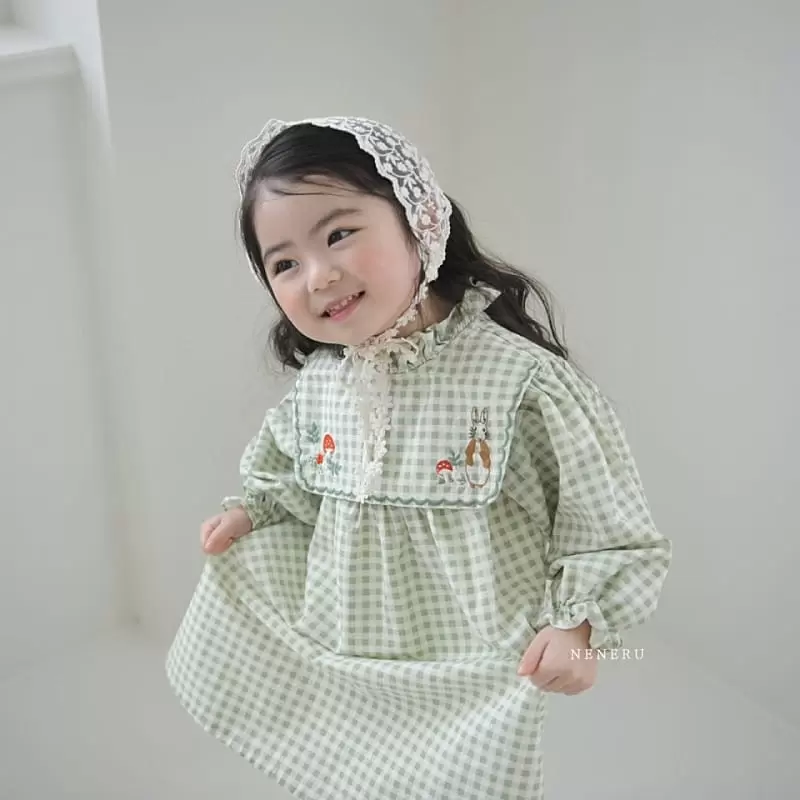 Neneru - Korean Children Fashion - #kidzfashiontrend - Rabbit Check One-Piece - 8