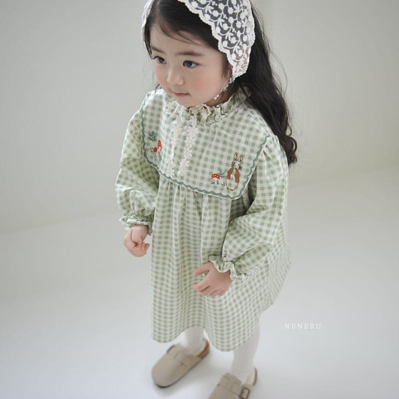 Neneru - Korean Children Fashion - #littlefashionista - Rabbit Check One-Piece - 10