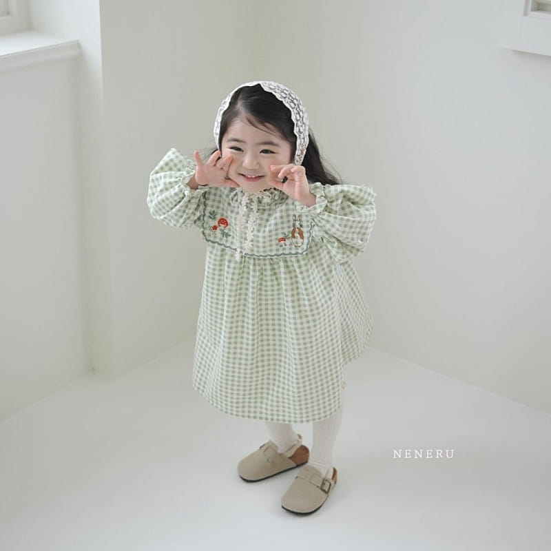 Neneru - Korean Children Fashion - #magicofchildhood - Rabbit Check One-Piece - 11