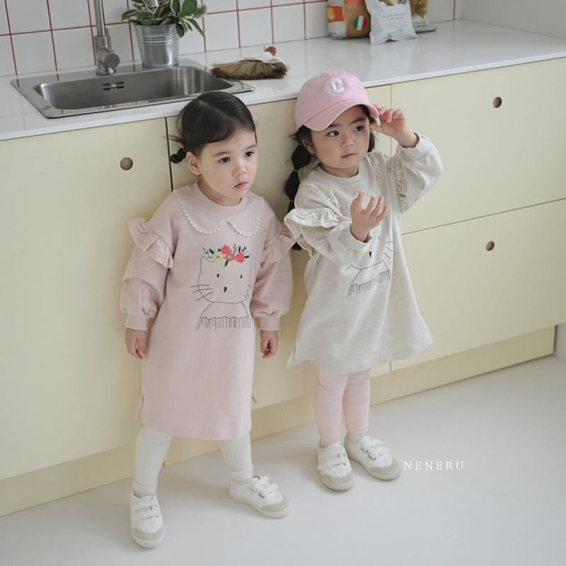 Neneru - Korean Children Fashion - #minifashionista - Flower Cat One-Piece