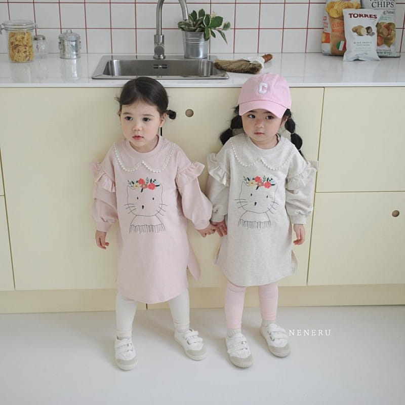 Neneru - Korean Children Fashion - #prettylittlegirls - Flower Cat One-Piece - 2