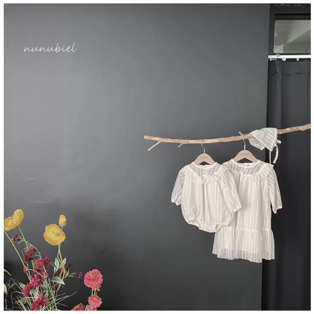 Nunubiel - Korean Baby Fashion - #babyfever - Bebe Lace Romper Bonnet - 5