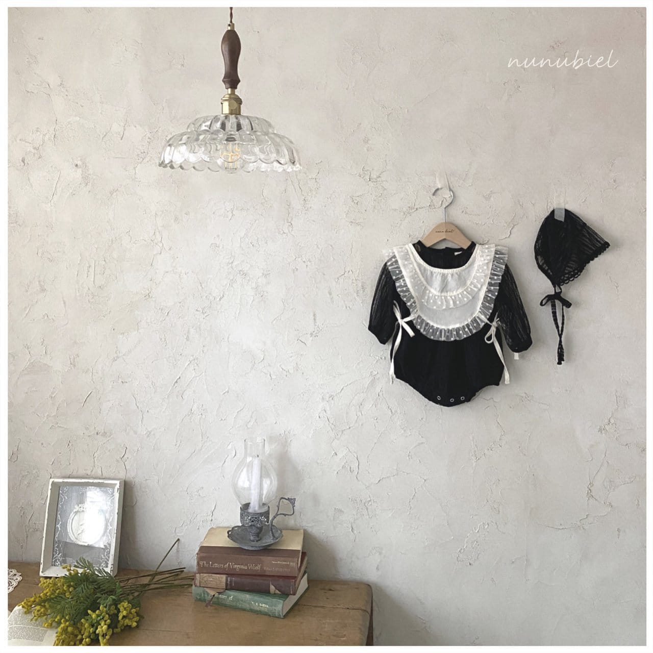 Nunubiel - Korean Baby Fashion - #babygirlfashion - Bebe Lace Romper Bonnet - 6
