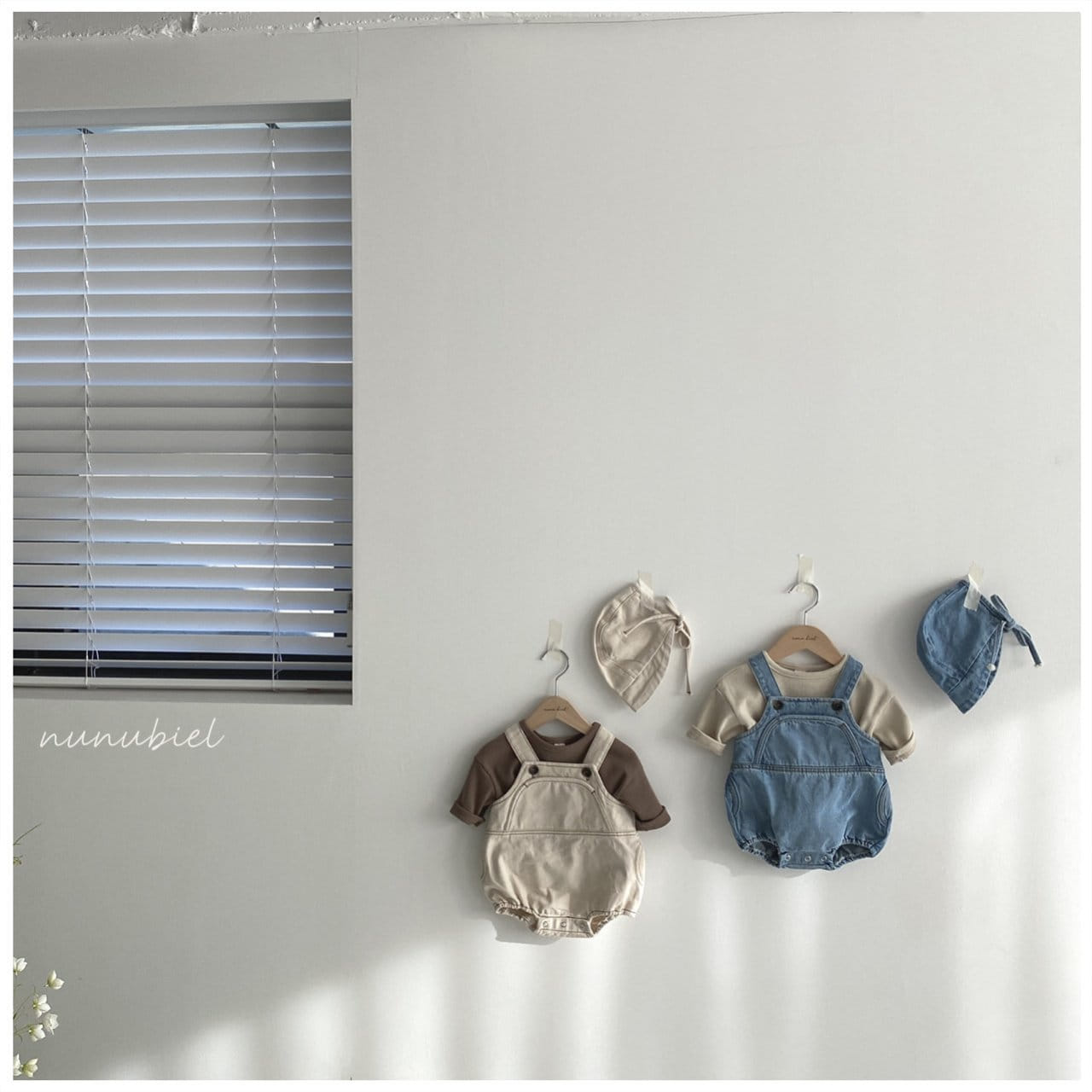 Nunubiel - Korean Baby Fashion - #babywear - Piping Denim Romper Bonnet - 3
