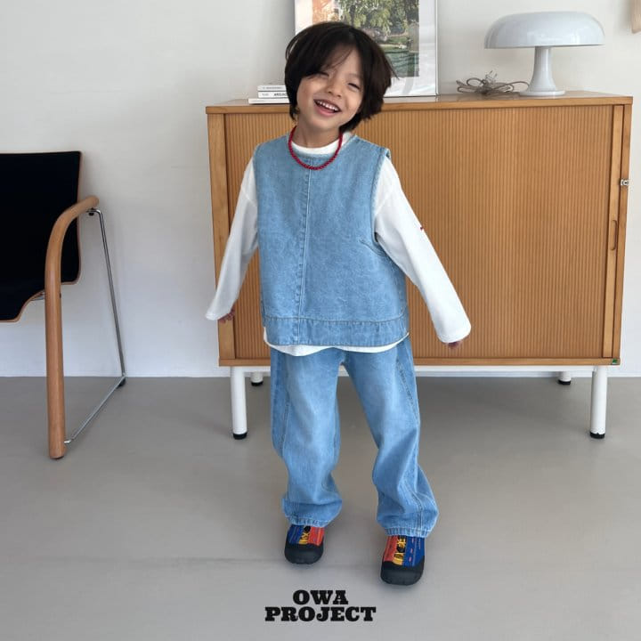 O Wa - Korean Children Fashion - #kidzfashiontrend - Slit Denim Pants - 2