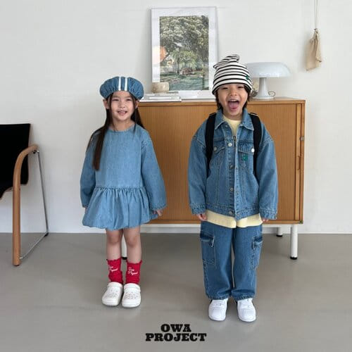 O Wa - Korean Children Fashion - #stylishchildhood - Shirring Denim One-Piece - 9