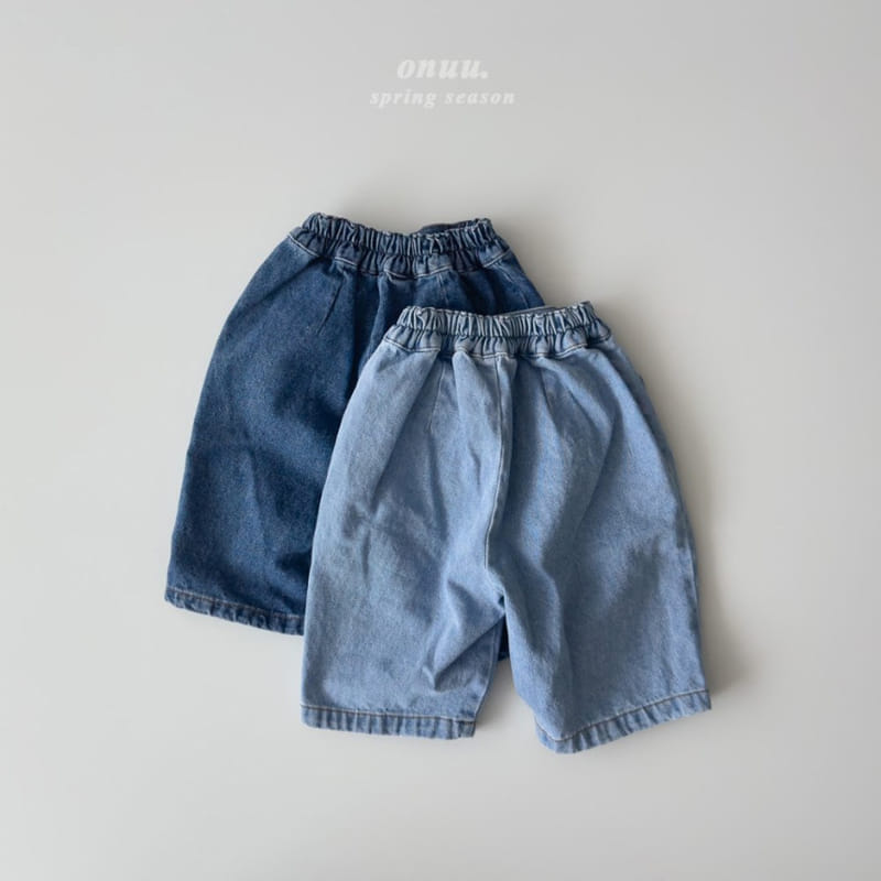 Onu - Korean Children Fashion - #kidsshorts - Denim Cropped Shorts  - 7