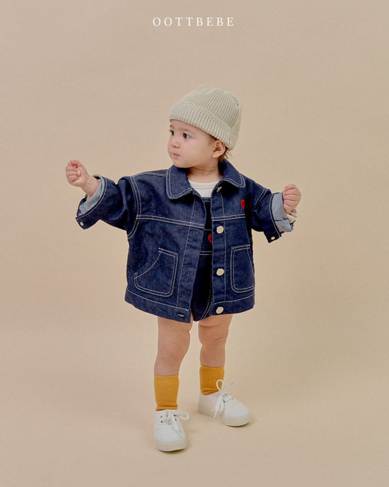 Oott Bebe - Korean Baby Fashion - #babyboutique - Dandy Denim Body Suit - 5