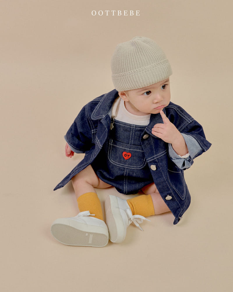 Oott Bebe - Korean Baby Fashion - #babyclothing - Dandy Denim Body Suit - 7