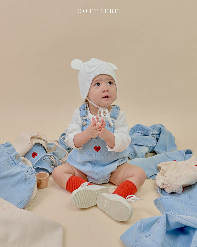 Oott Bebe - Korean Baby Fashion - #babyclothing - Cool Denim Body Suit - 2