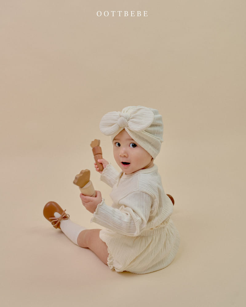 Oott Bebe - Korean Baby Fashion - #babyclothing - Butter Circle Ribbon Turban - 3