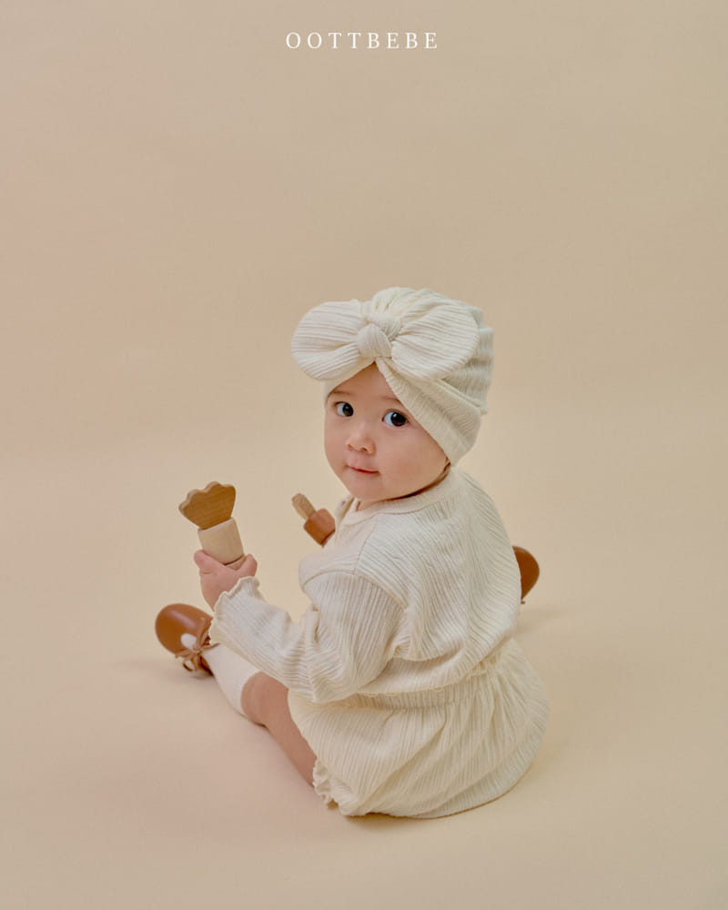 Oott Bebe - Korean Baby Fashion - #babyclothing - Butter Circle Ribbon Turban - 4