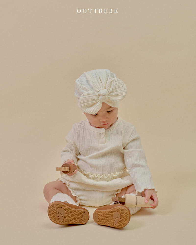 Oott Bebe - Korean Baby Fashion - #babyfever - Butter Circle Ribbon Turban - 5