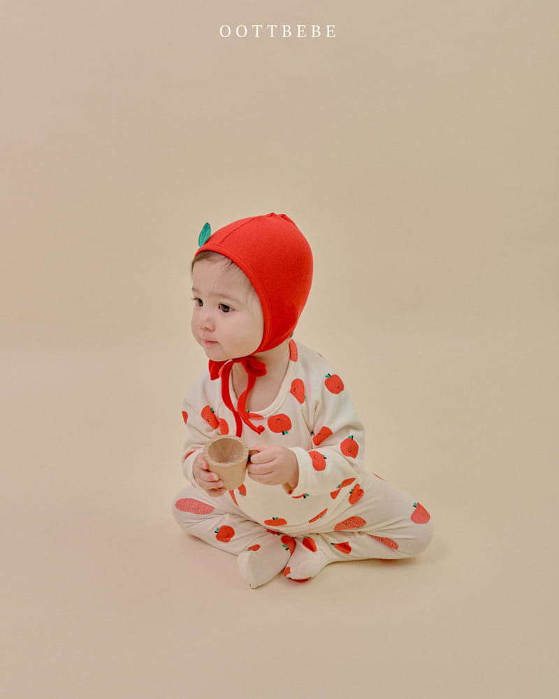 Oott Bebe - Korean Baby Fashion - #babyoutfit - Apple Three Type Set Body Suit - 3