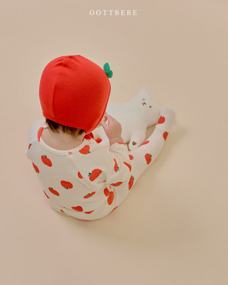 Oott Bebe - Korean Baby Fashion - #onlinebabyboutique - Apple Three Type Set Body Suit - 5