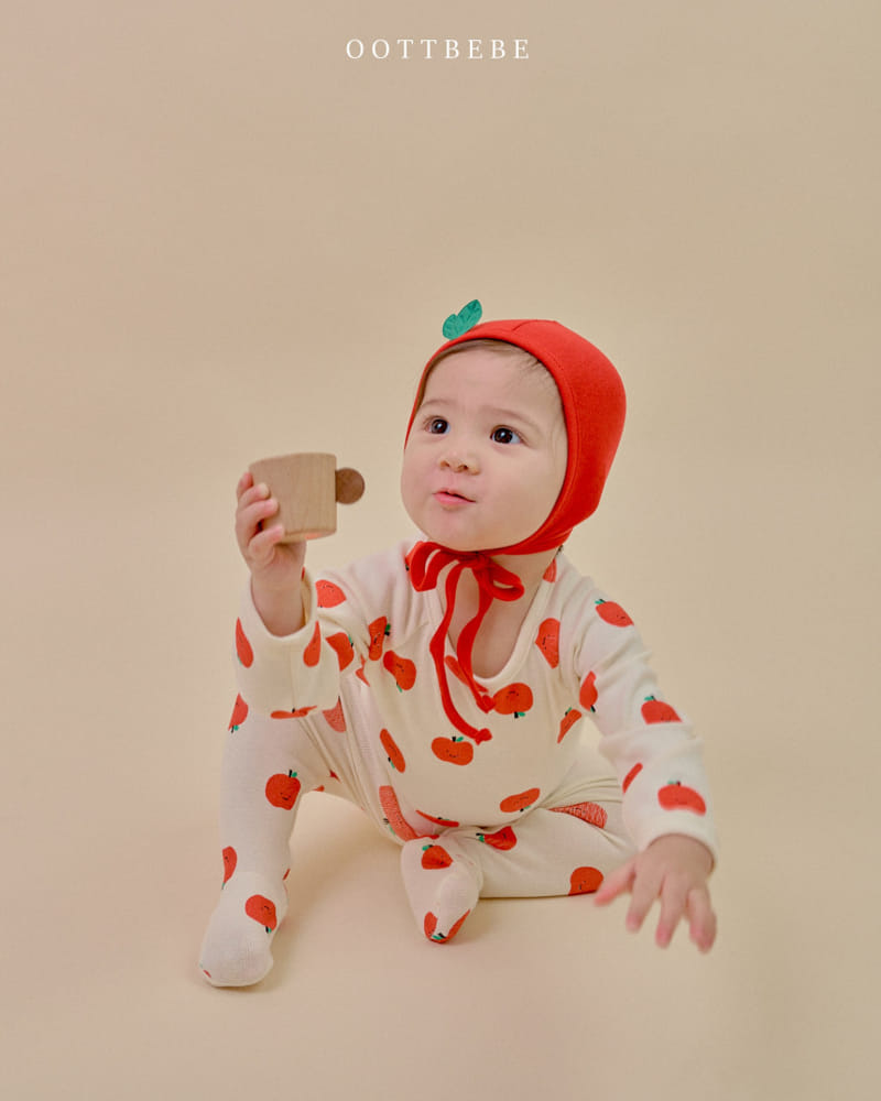 Oott Bebe - Korean Baby Fashion - #onlinebabyshop - Apple Three Type Set Body Suit - 6