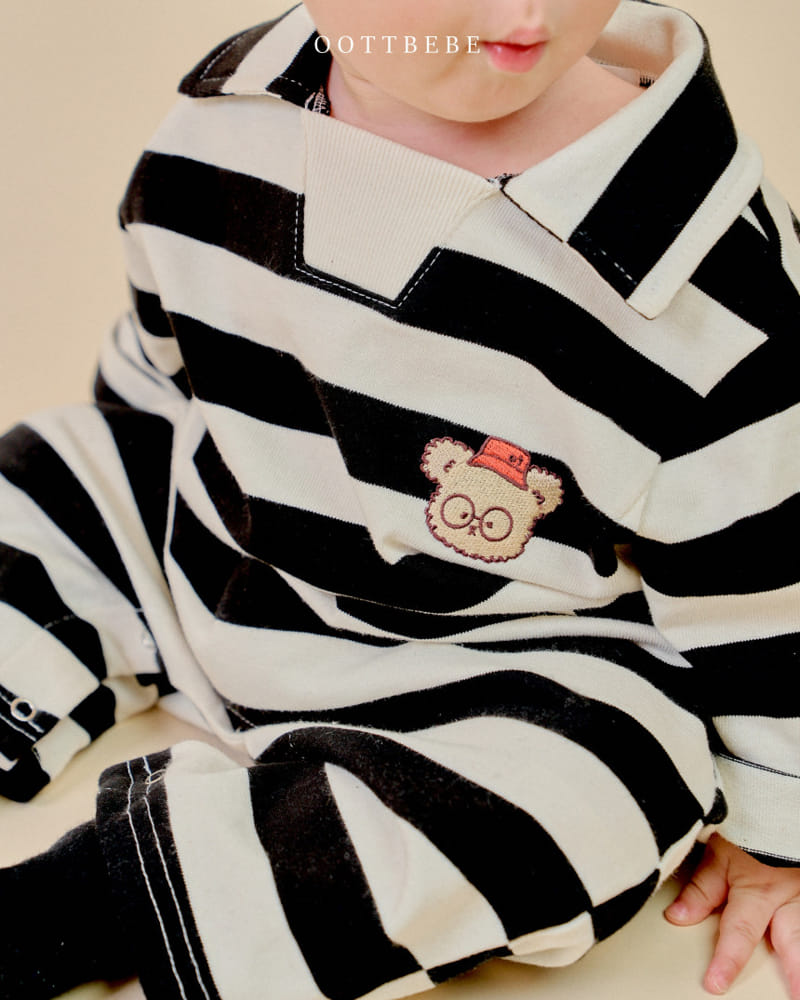 Oott Bebe - Korean Baby Fashion - #onlinebabyshop - Tick Tock Collar Body Suit - 9