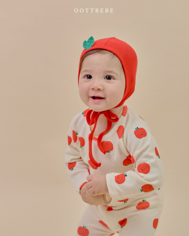 Oott Bebe - Korean Baby Fashion - #smilingbaby - Apple Three Type Set Body Suit - 7